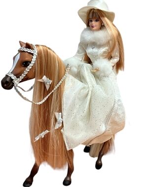 Barbie Winter Ride Doll Set - White, Pink & Tan